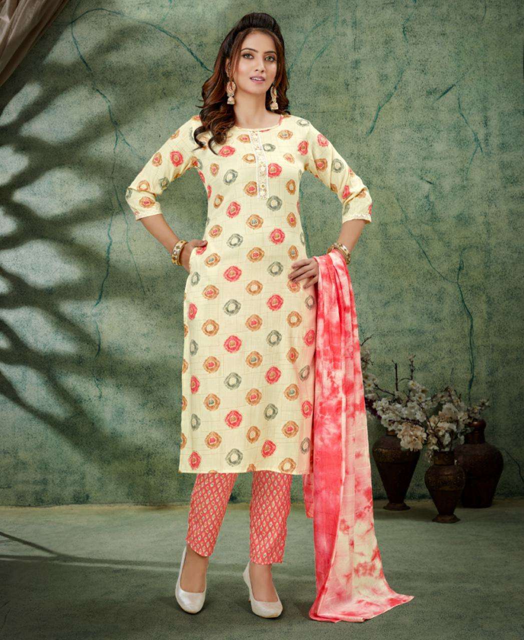Sabella vol 26 capsule print kurti pant dupatta