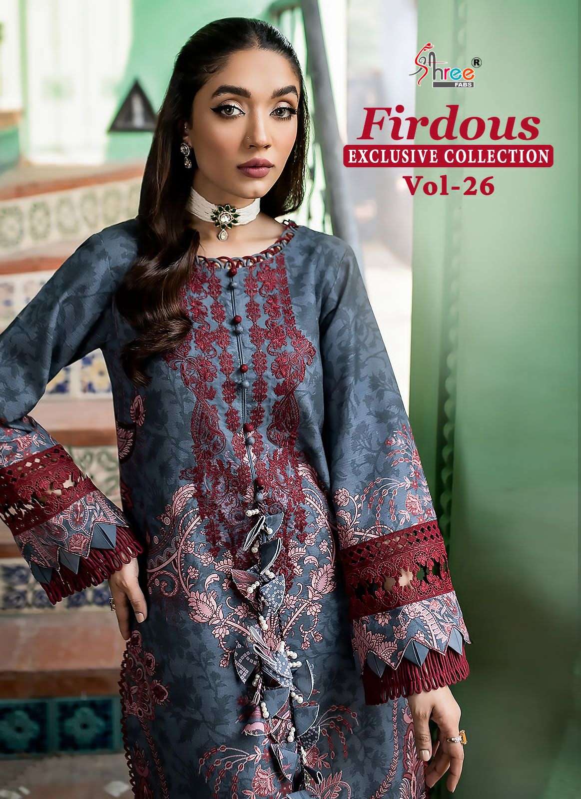 Shree Fabs Firdous Vol 26 Pure Cotton Print With Exclusive Patches Work On Wholesale