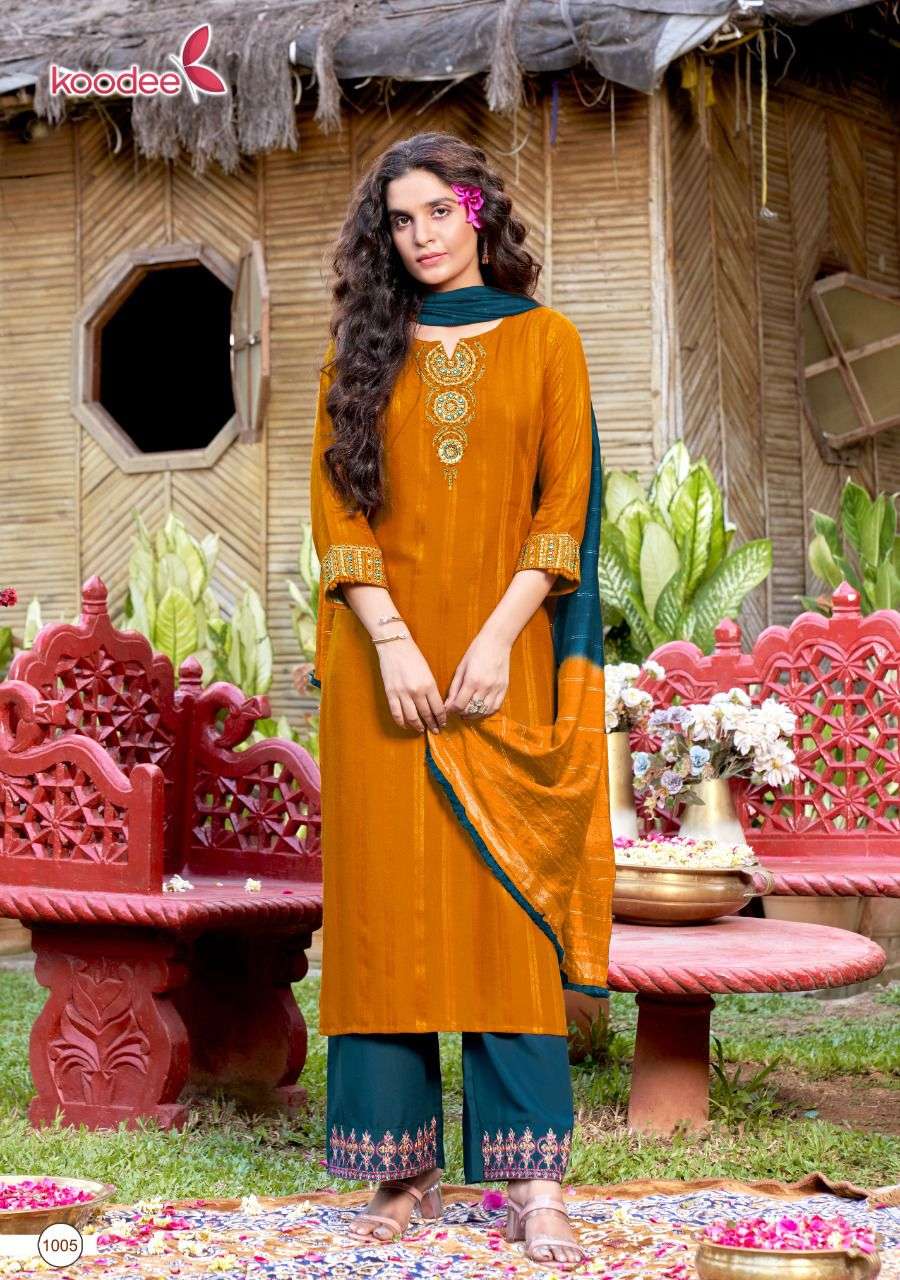 Koodee present penchant 7 kurti pant dupatta