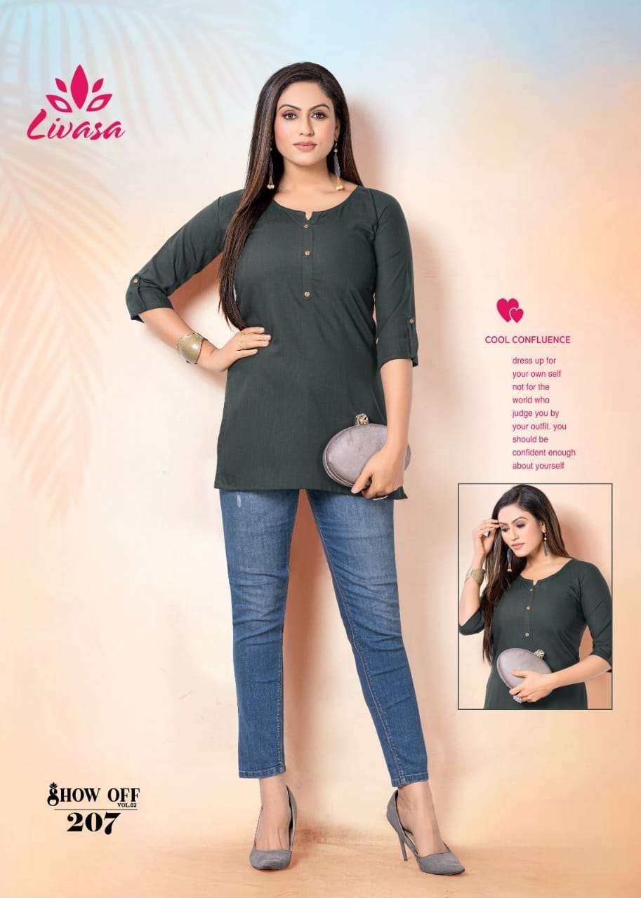 LIVASA by HIRWA PRESENTS STRAIGHT SHORT KURTI SHOW OFF (vol.2)