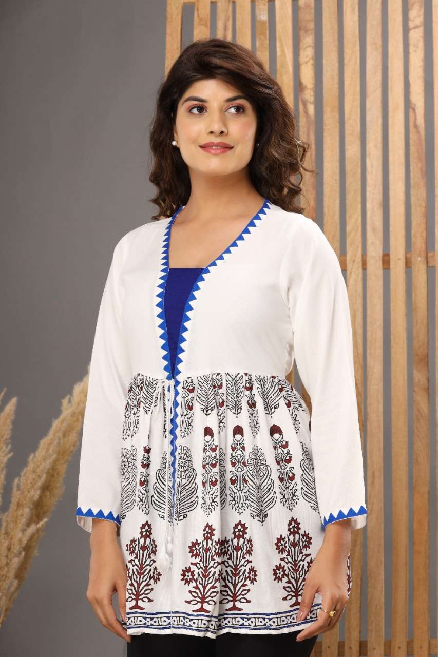 White Printed Trending Short Top Size set