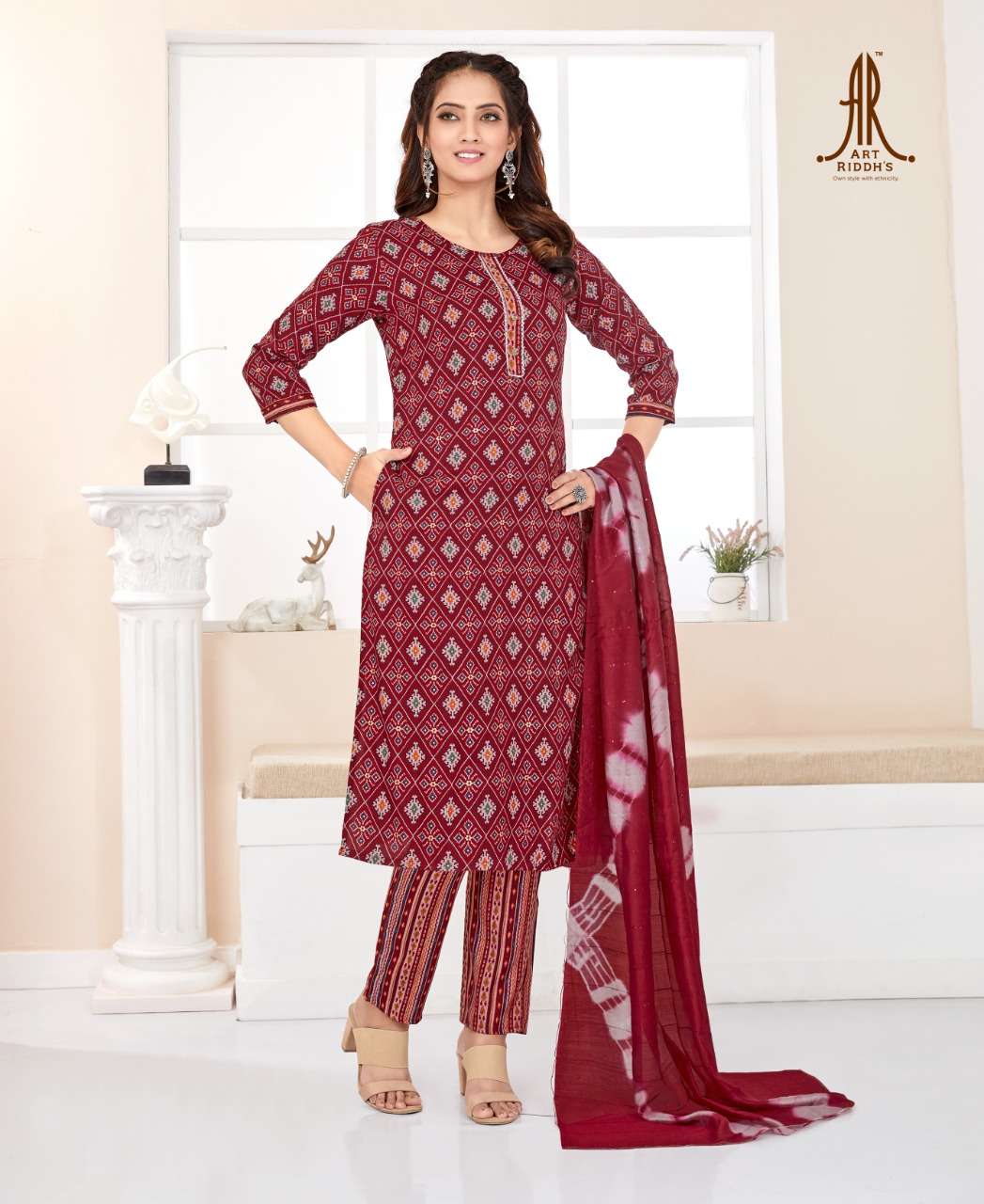 ARTRIDDH CAPSULE PRINT Red Kurti Wholesale catalog