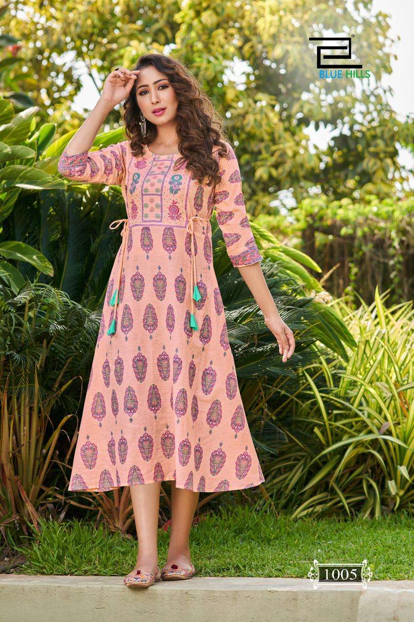 Blue Hills Spicy Vol 1 Summer Special Long Kurti Collection Wholesale catalog