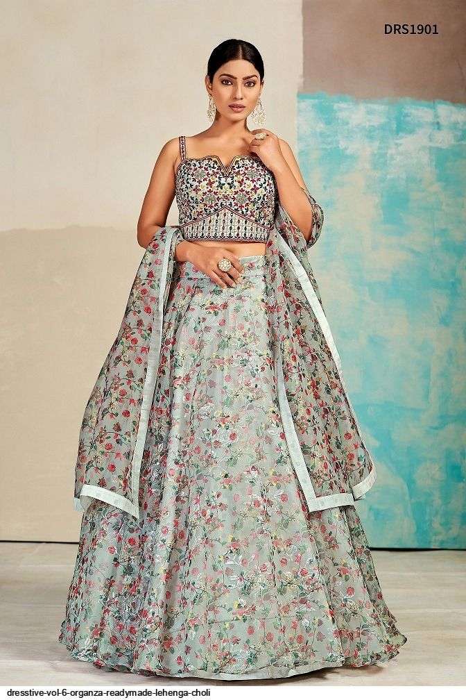 DRESSTIVE VOL 6 ORGANZA READYMADE LEHENGA CHOLI DSR1901 Wholesale catalog