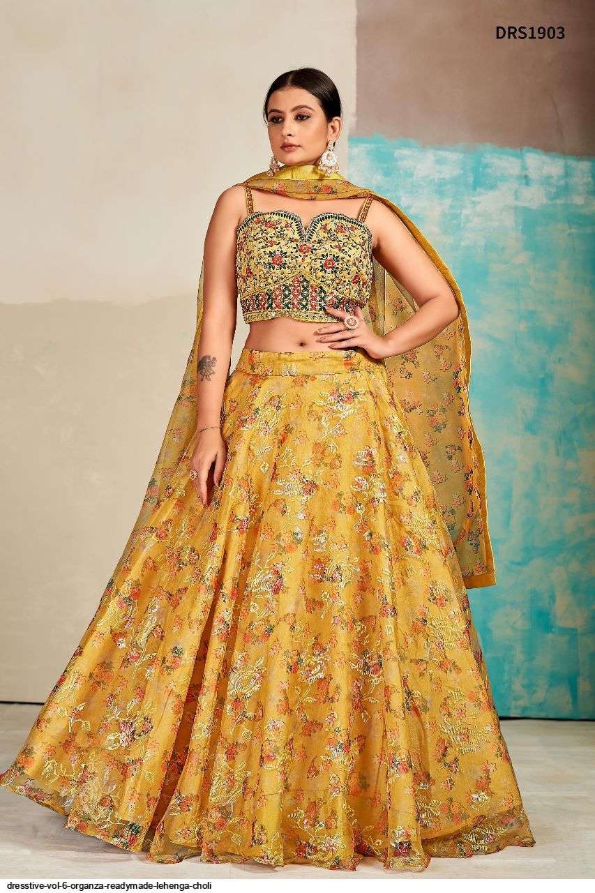 DRESSTIVE VOL 6 ORGANZA READYMADE LEHENGA CHOLI DSR1903 Wholesale catalog
