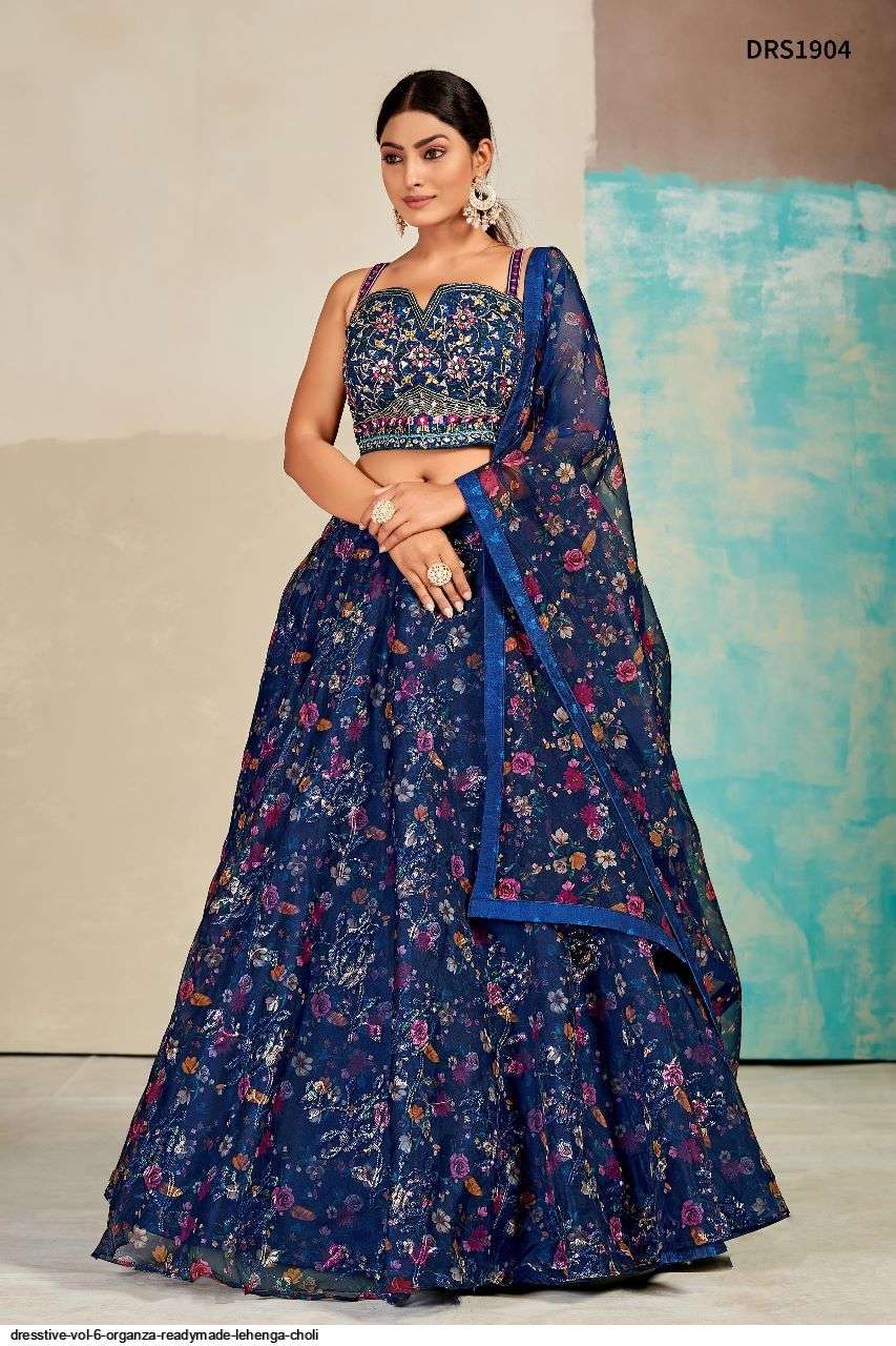 DRESSTIVE VOL 6 ORGANZA READYMADE LEHENGA CHOLI DSR1904 Wholesale catalog