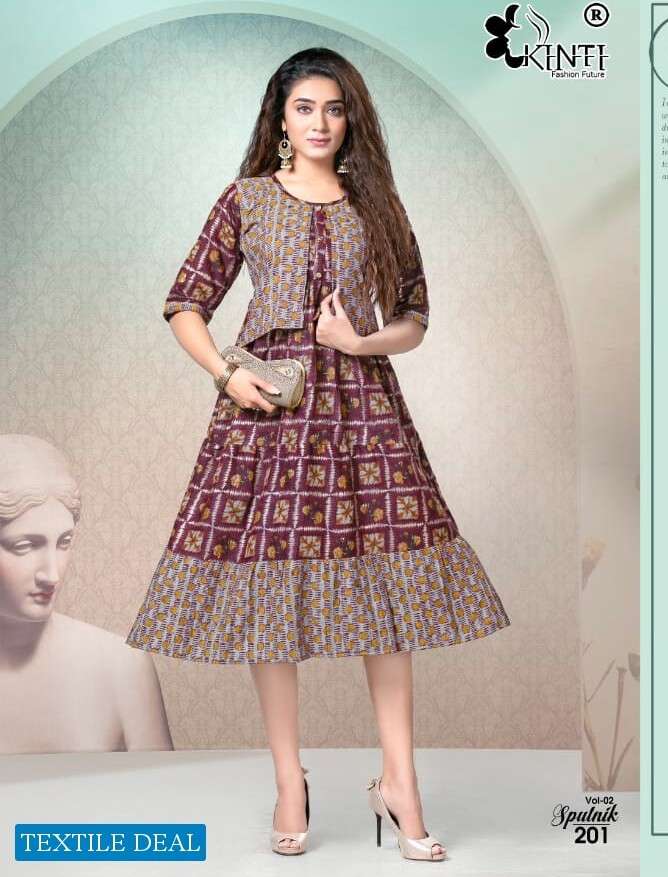 Kinti Sputnik Print Kurtis Wholesale catalog