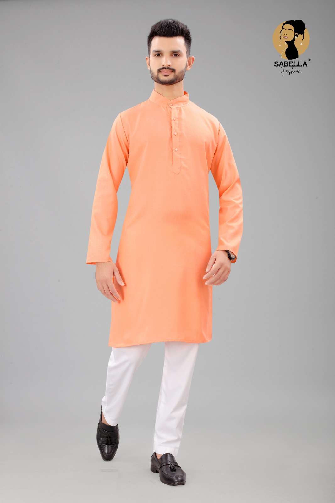 Peach Mens Kurta Wholesale catalog
