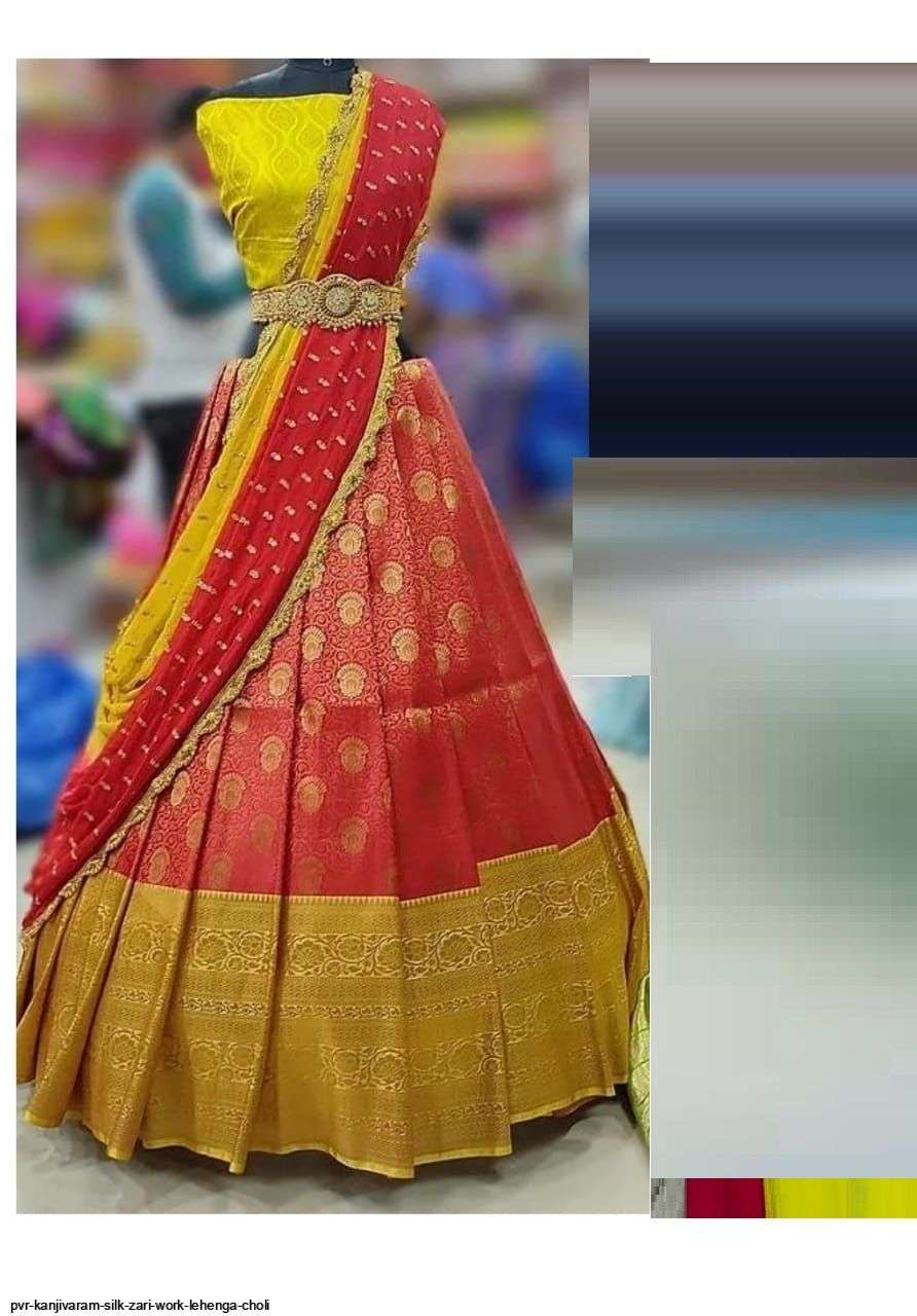 PVR KANJIVARAM SILK ZARI WORK LEHENGA CHOLI E Wholesale catalog