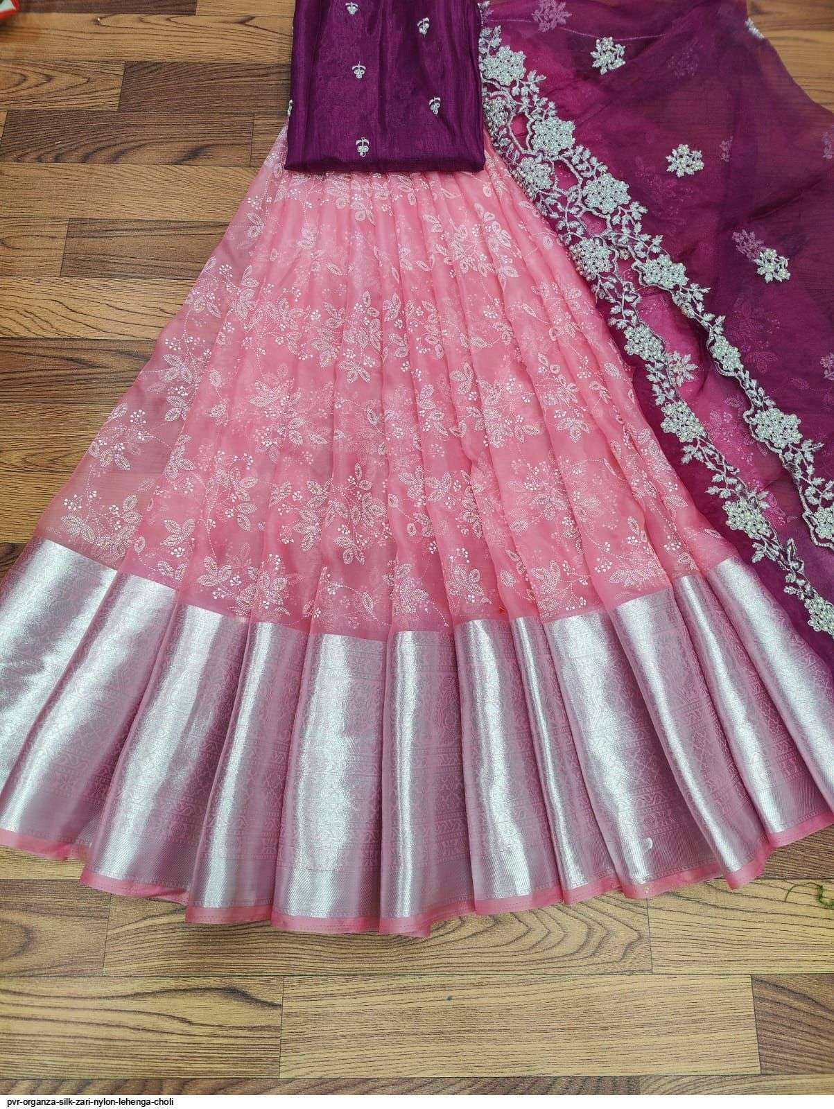 PVR ORGANZA SILK ZARI NYLON LEHENGA CHOLI H Wholesale catalog