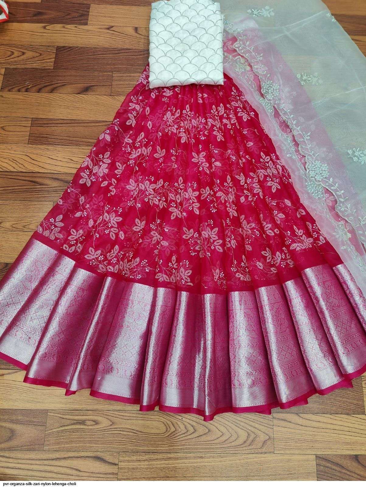 PVR ORGANZA SILK ZARI NYLON LEHENGA CHOLI J Wholesale catalog