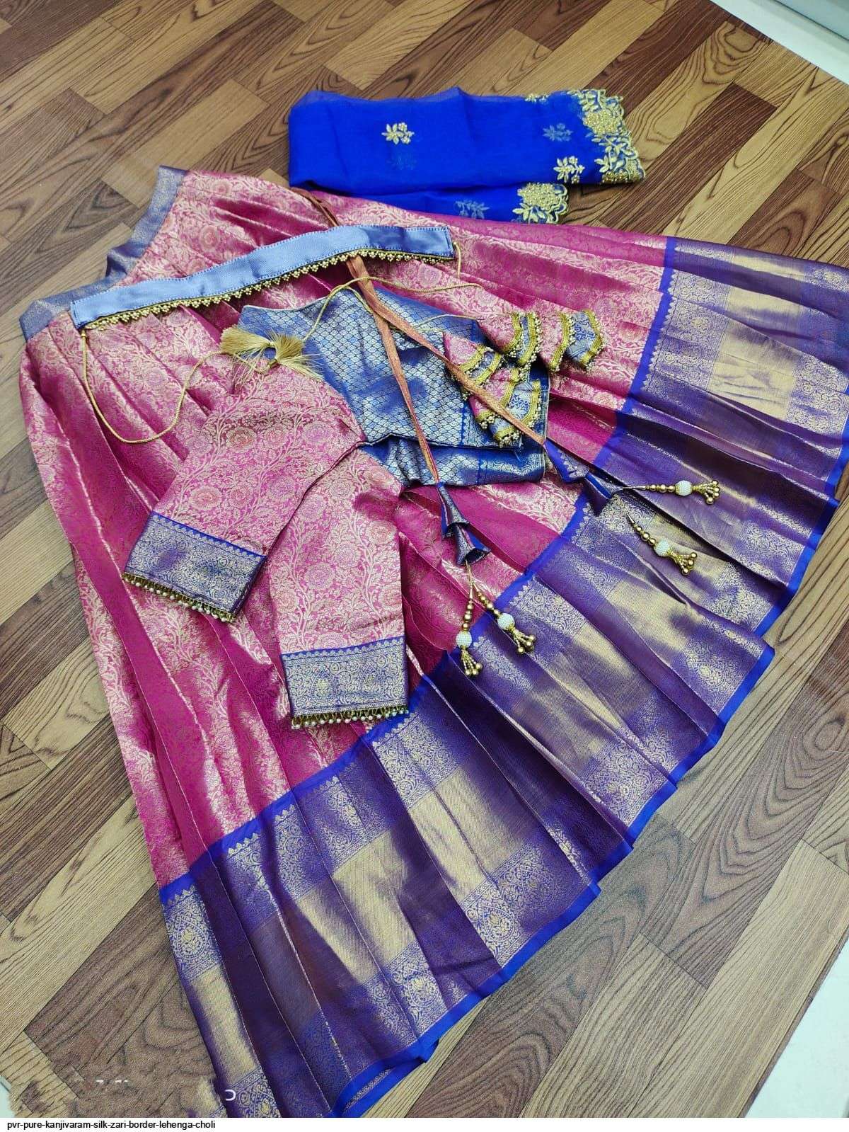 PVR PURE KANJIVARAM SILK ZARI BORDER LEHENGA CHOLI A Wholesale catalog