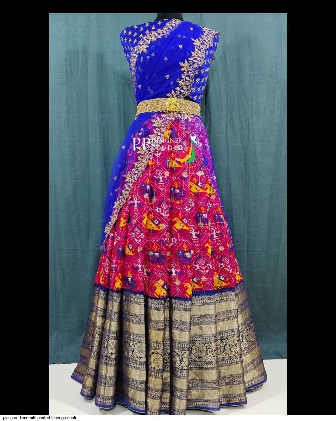 PVR PURE LINEN SILK PRINTED LEHENGA CHOLI A Wholesale catalog