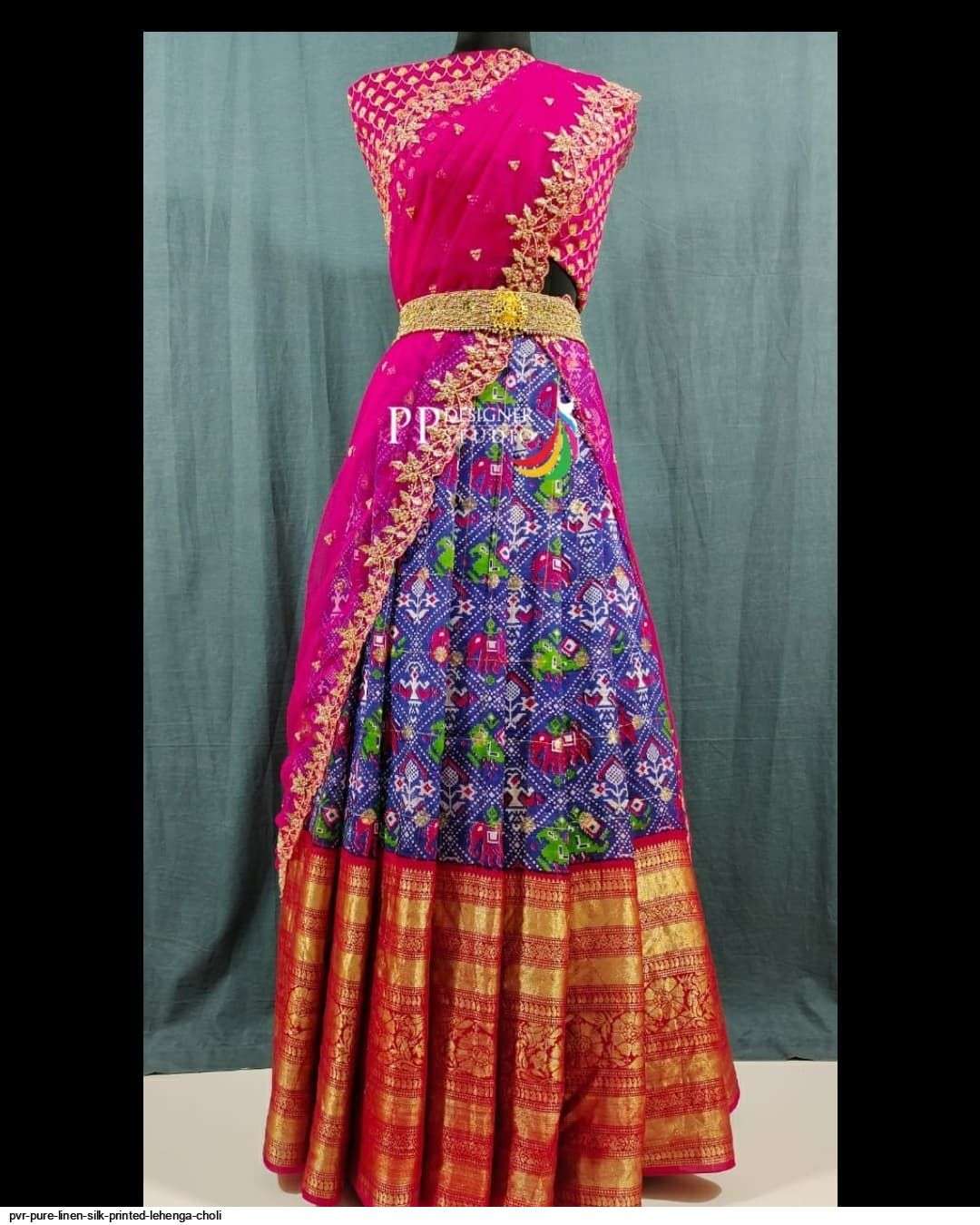 PVR PURE LINEN SILK PRINTED LEHENGA CHOLI D Wholesale catalog