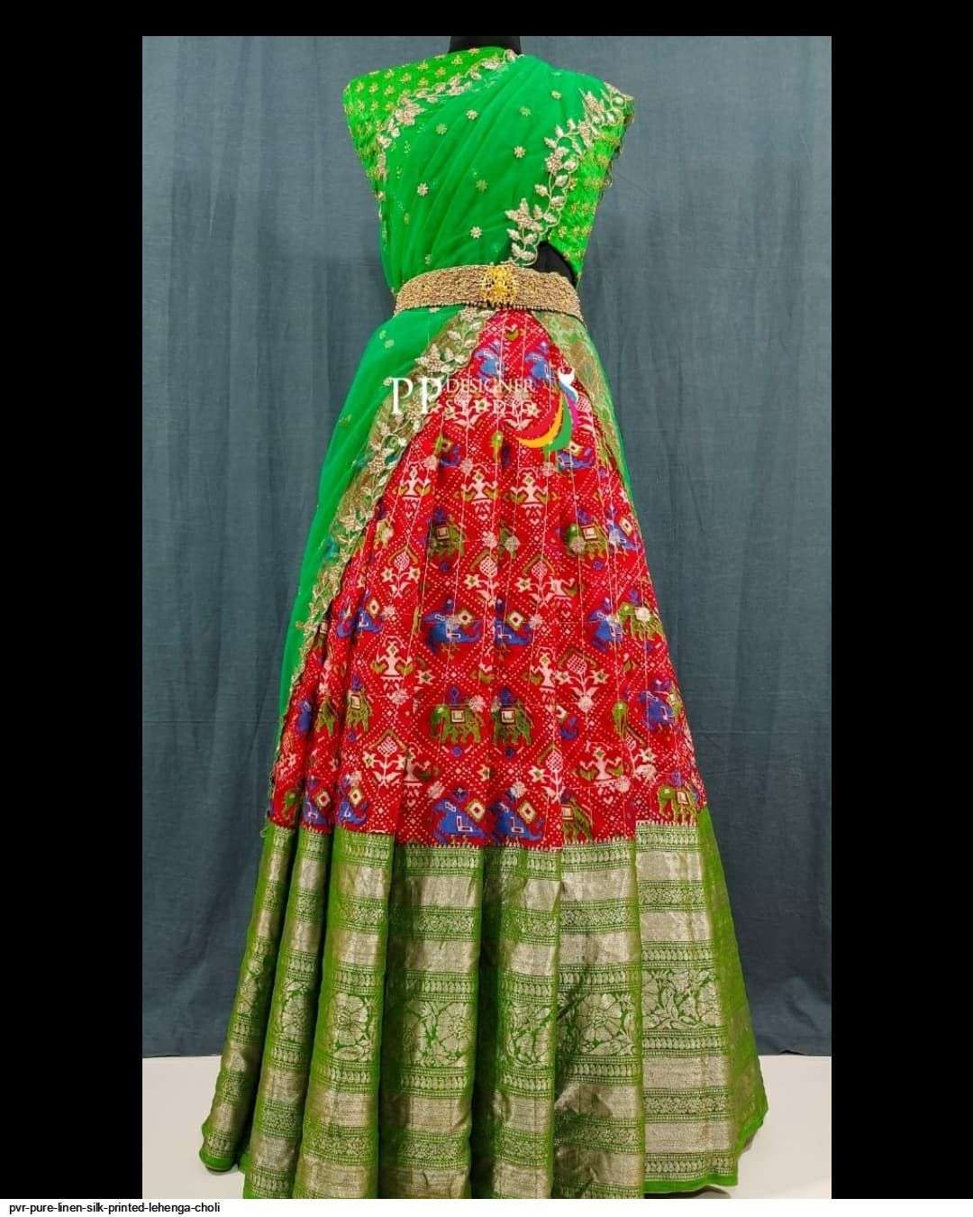 PVR PURE LINEN SILK PRINTED LEHENGA CHOLI E Wholesale catalog