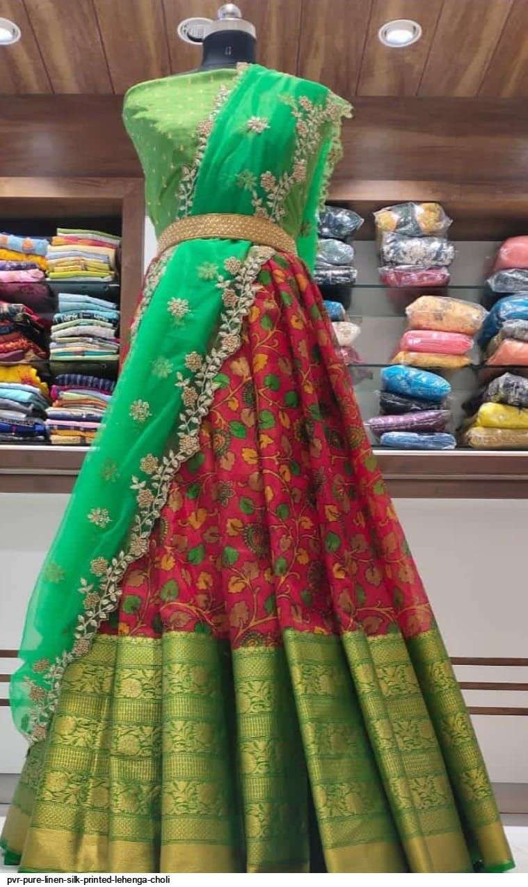 PVR PURE LINEN SILK PRINTED LEHENGA CHOLI F Wholesale catalog