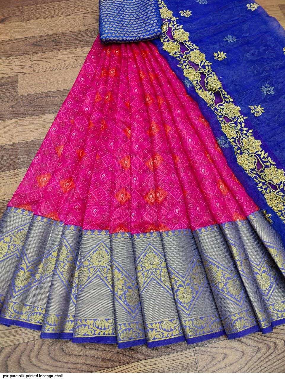 PVR PURE SILK PRINTED LEHENGA CHOLI D Wholesale catalog