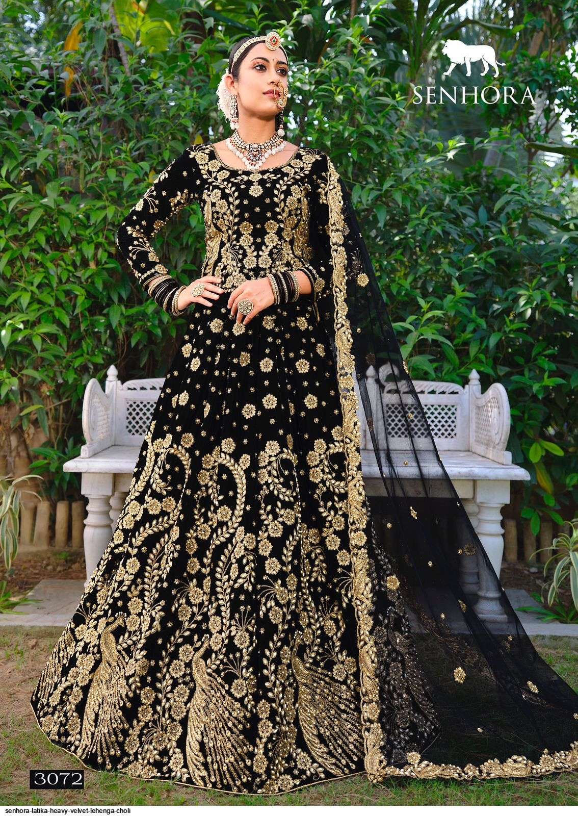 SENHORA LATIKA HEAVY VELVET LEHENGA CHOLI 3072 Wholesale catalog