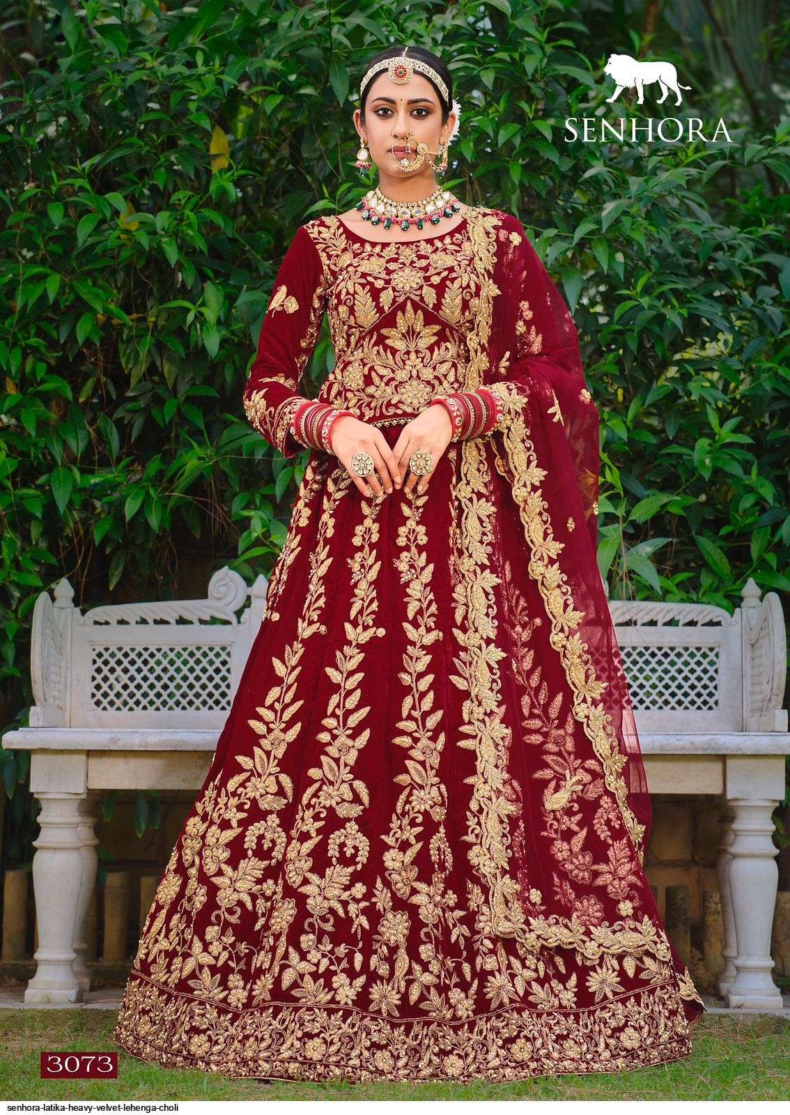 SENHORA LATIKA HEAVY VELVET LEHENGA CHOLI 3073 Wholesale catalog