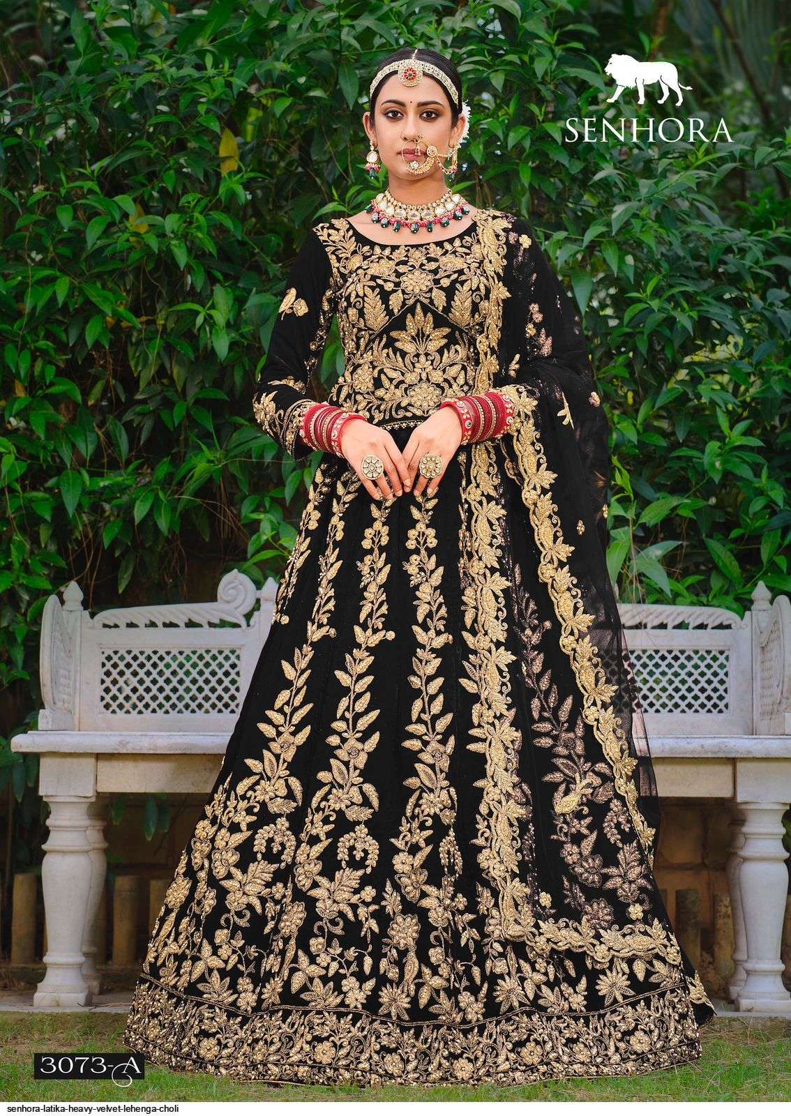 SENHORA LATIKA HEAVY VELVET LEHENGA CHOLI 3073A Wholesale catalog