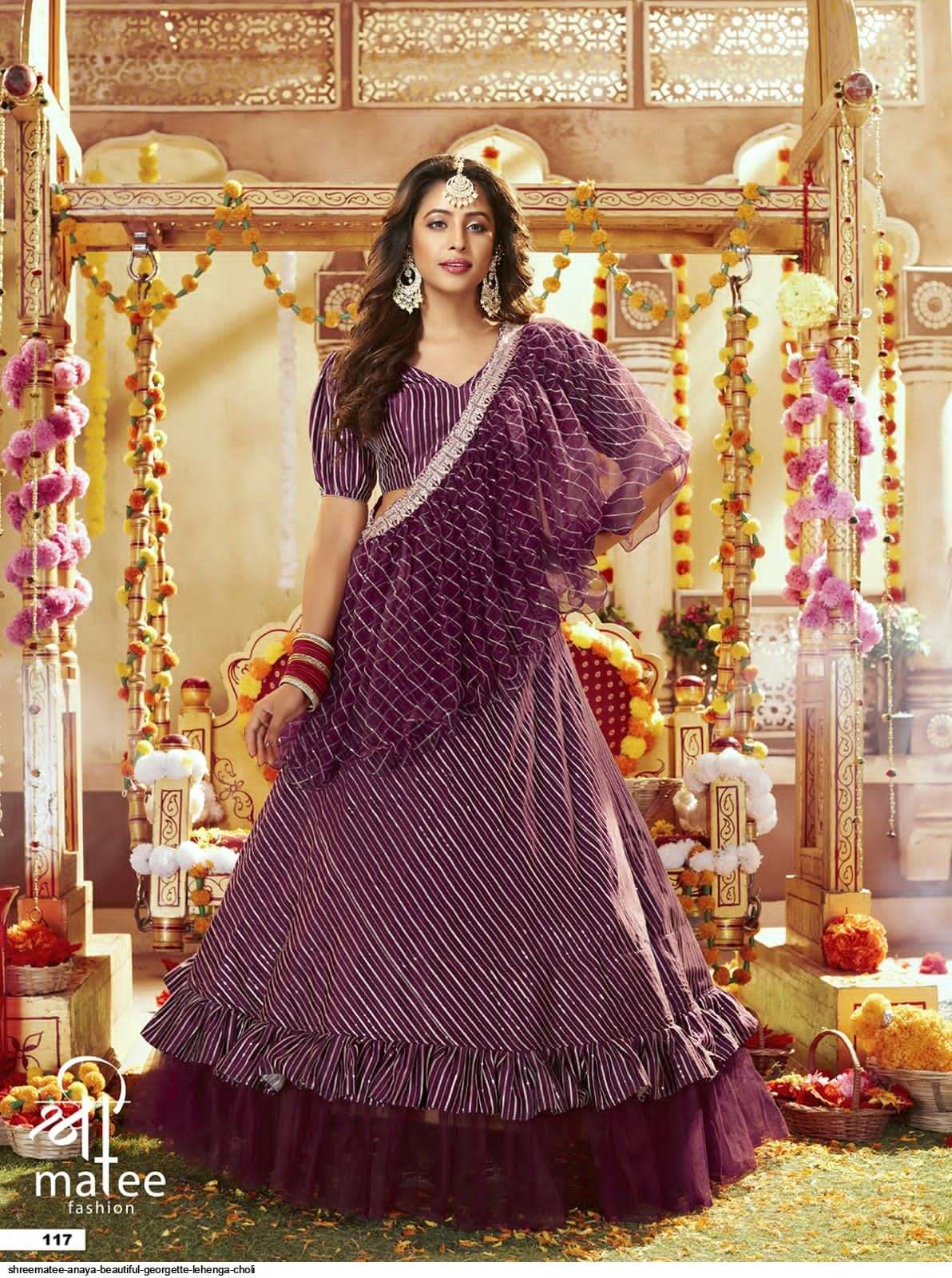 SHREEMATEE ANAYA BEAUTIFUL GEORGETTE LEHENGA CHOLI 117 Wholesale catalog