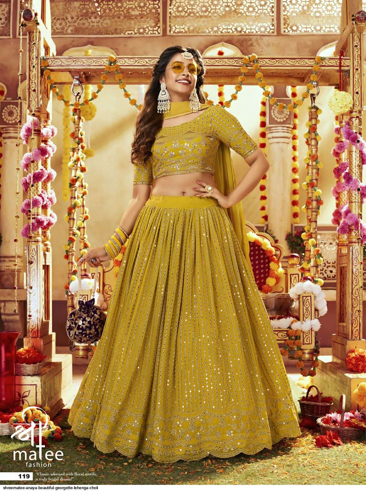 SHREEMATEE ANAYA BEAUTIFUL GEORGETTE LEHENGA CHOLI 119 Wholesale catalog