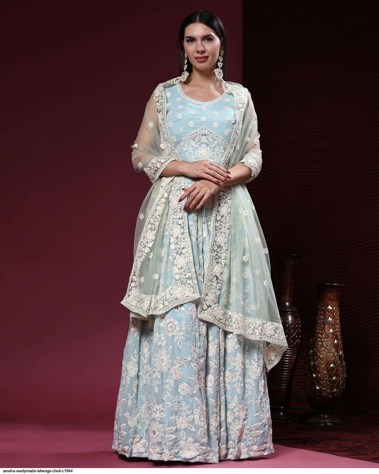 AMOHA READYMADE SKY BLUE LEHENGA CHOLI C1944 B 