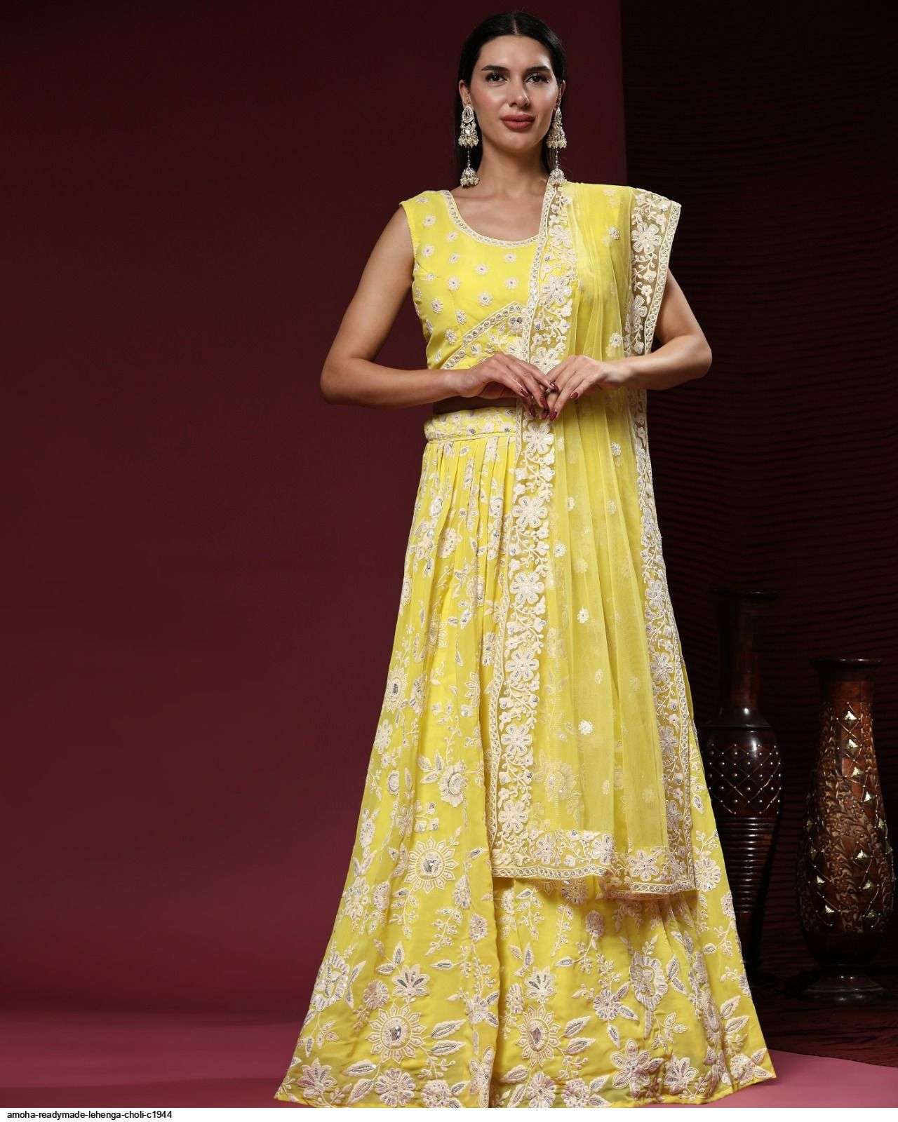 AMOHA READYMADE YELLOW LEHENGA CHOLI C1944 A