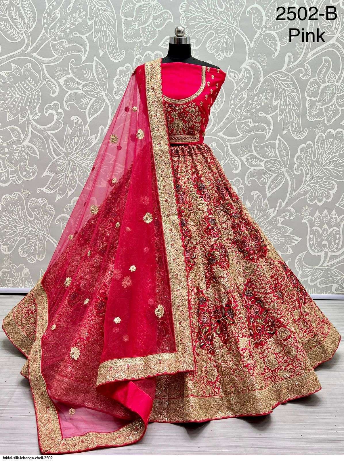 BRIDAL SILK LEHENGA CHOLI 2502 B Wholesale catalog