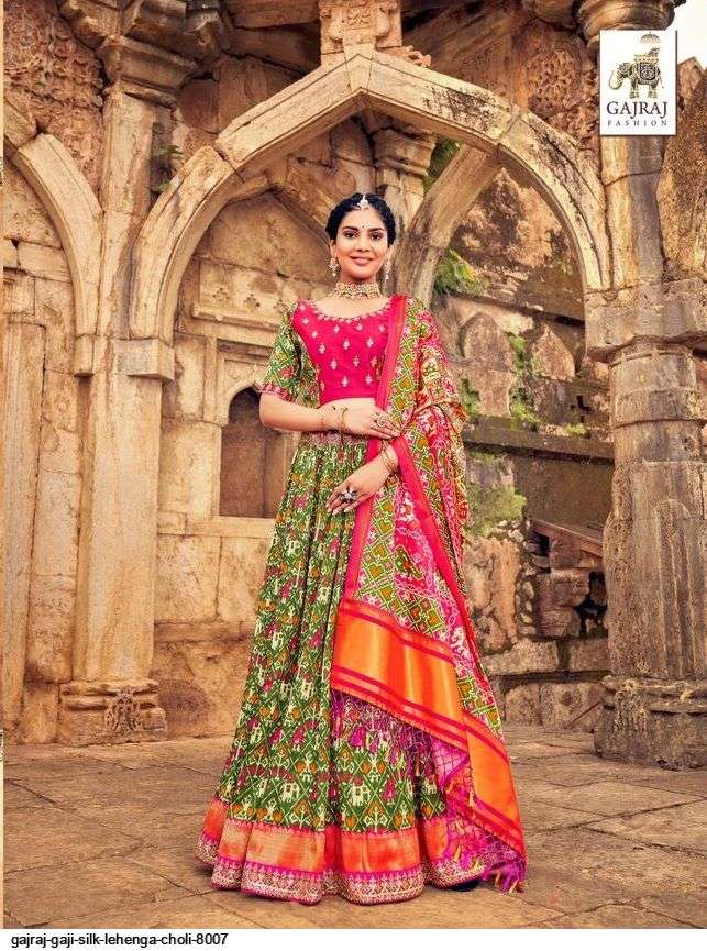 GAJRAJ GAJI SILK mehndi LEHENGA CHOLI 8007 8008 Wholesale catalog