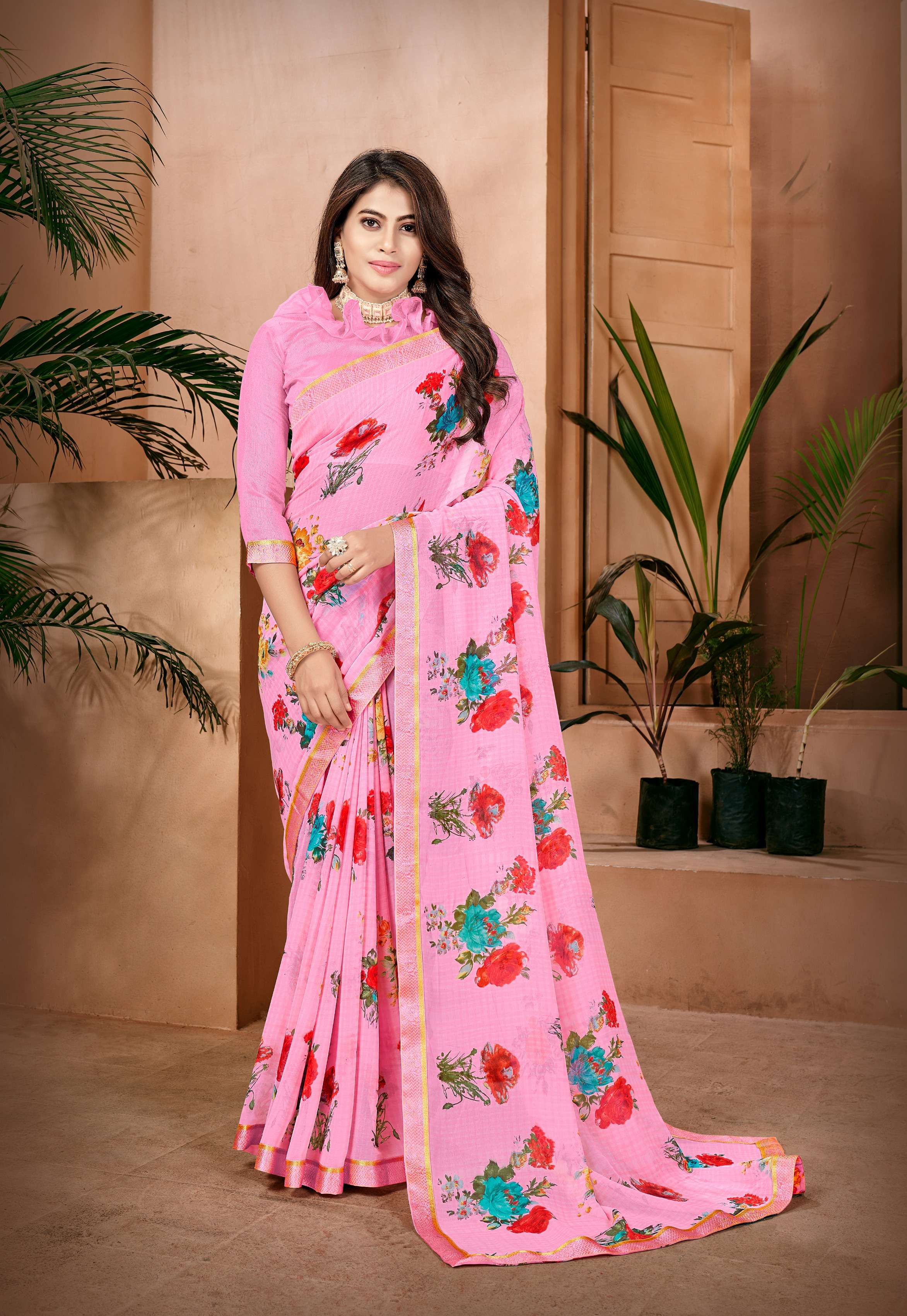 Jyoti S1602 Floral Printed Saree Wholesale catalog