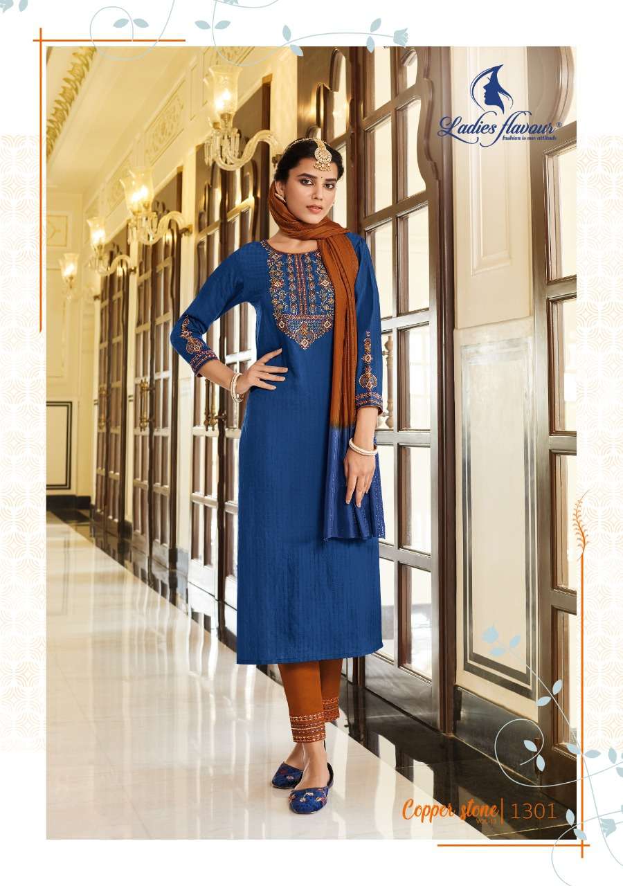 Ladies Flavour Copper Stone Vol 13 Kurti Wholesale catalog