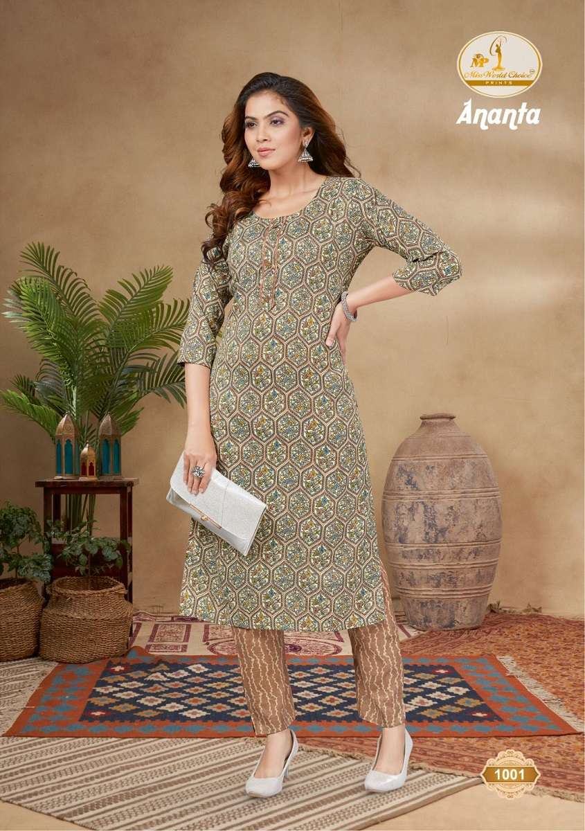 Miss World ananta Vol-1 – Kurti With Pant Wholesale catalog