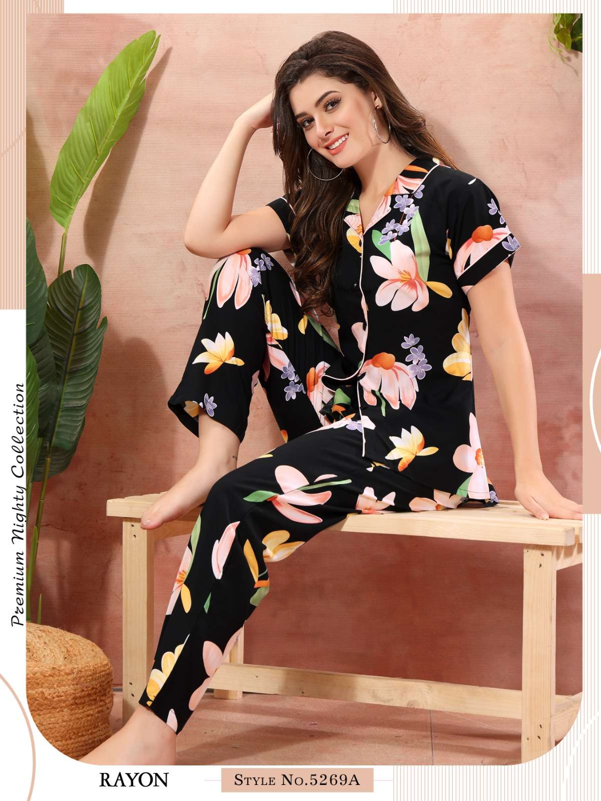 Night Suit Black Reyon Wholesale catalog
