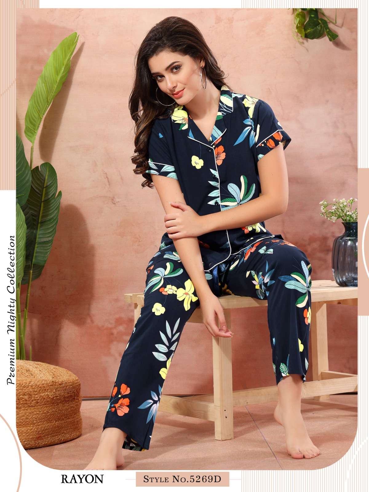 Night Suit Blue Reyon Wholesale catalog
