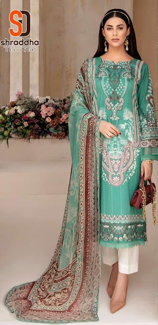 Shraddha Ramsha Vol 1 Cotton Dupatta Pakistani Suit Wholesale catalog