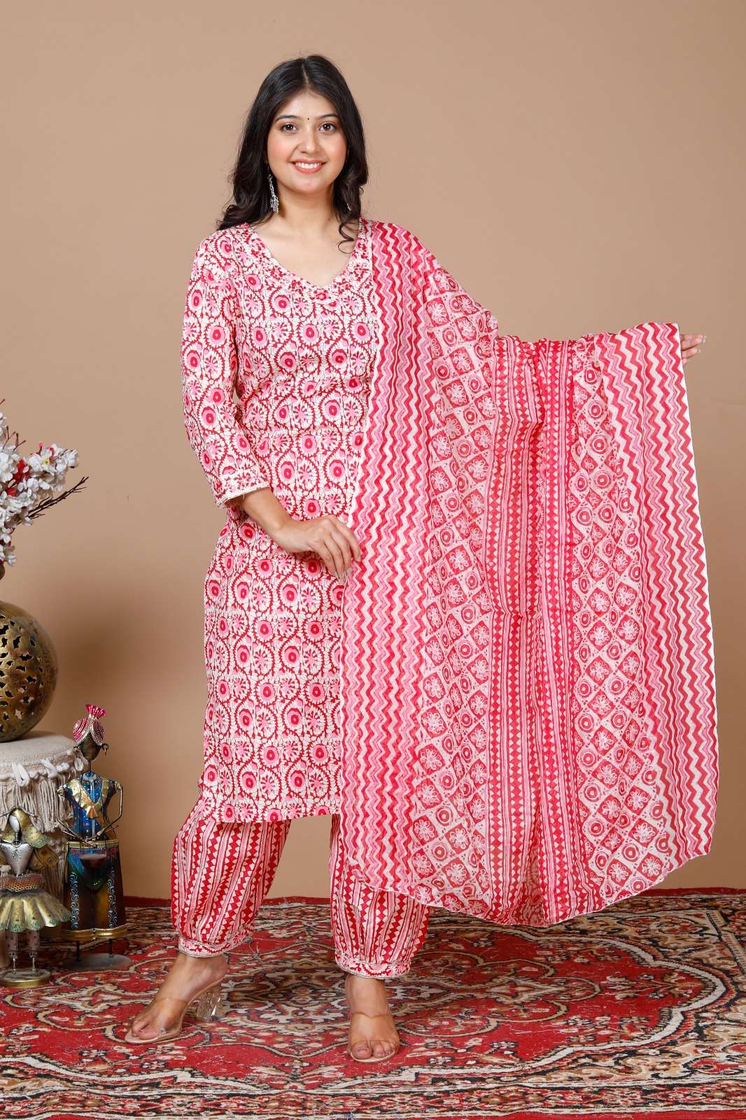 Light Pink Cotton Kurti Wholesale catalog