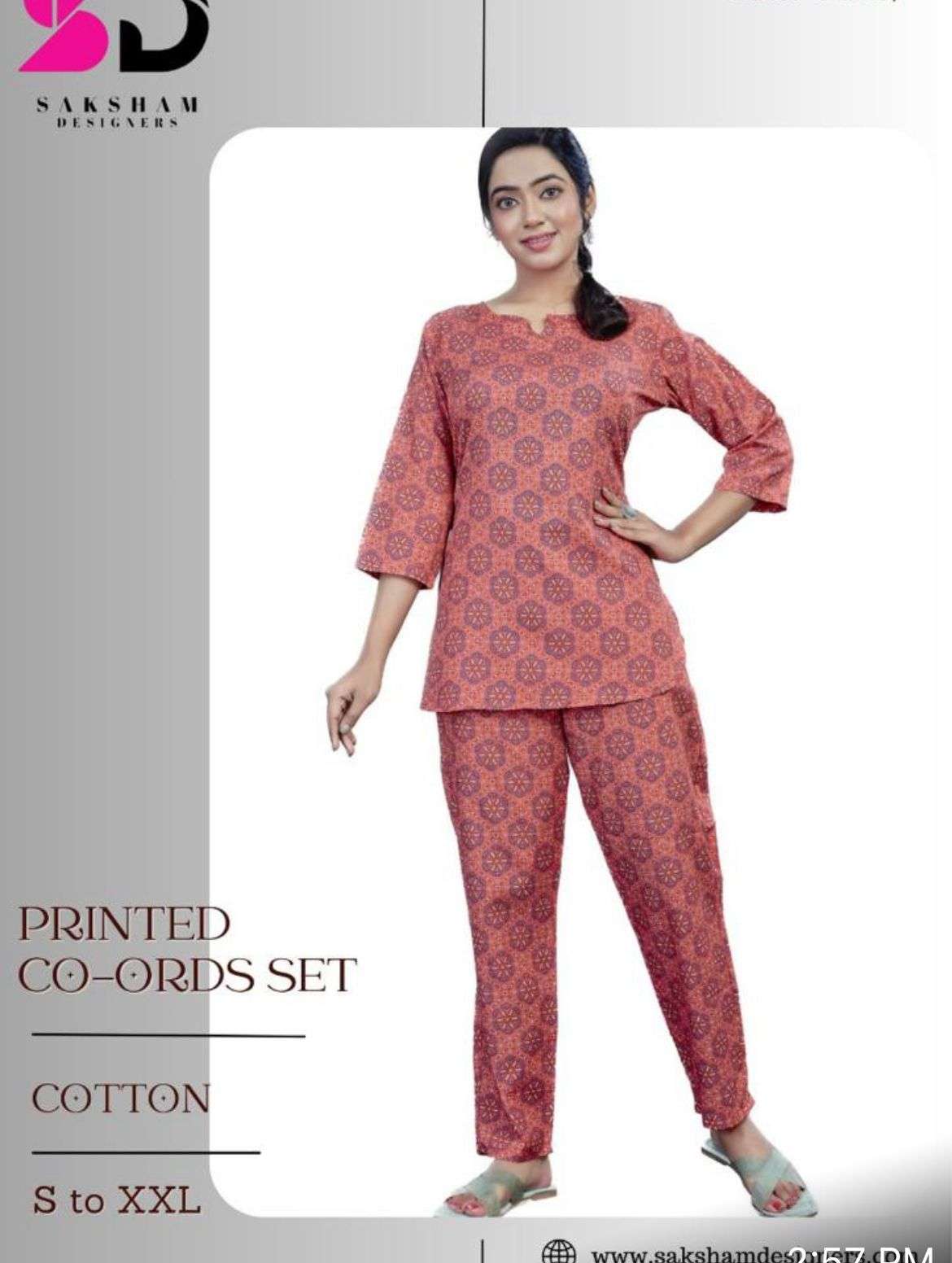 Light print vol - 9 co ord set cotton Wholesale catalog