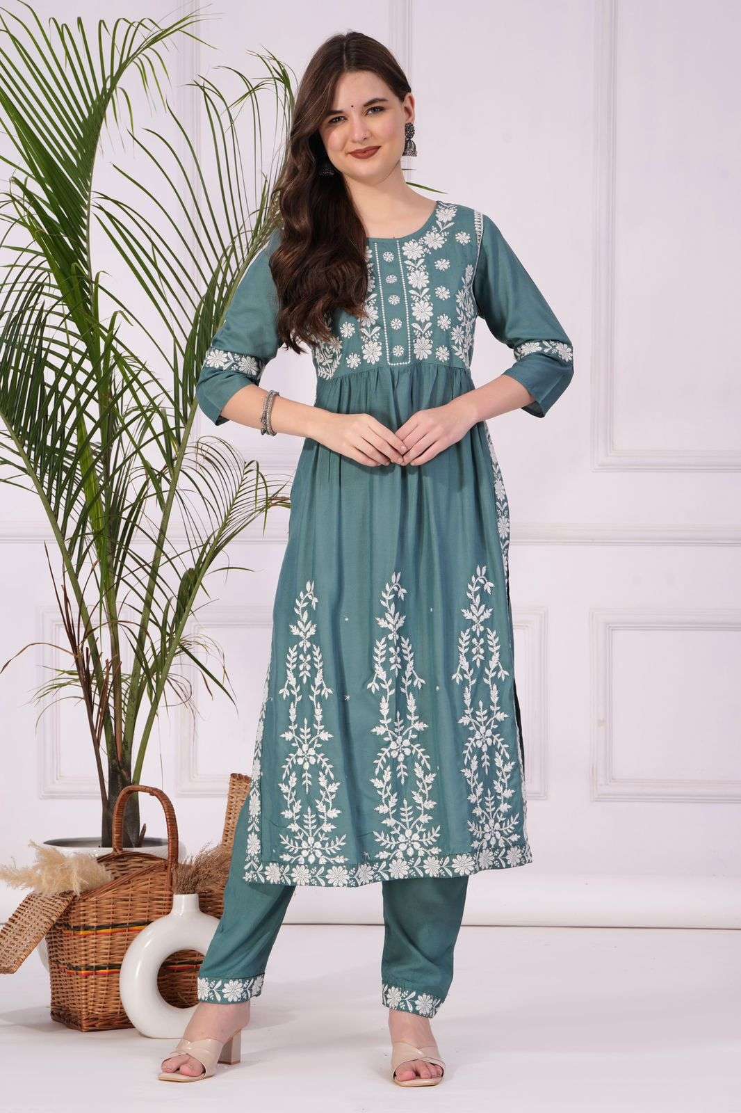 Buy Rangita Women 100% Cotton Yellow Gota Lace At Yoke Calf Length Kurti  Gathered At Waist Online at Best Prices in India - JioMart.