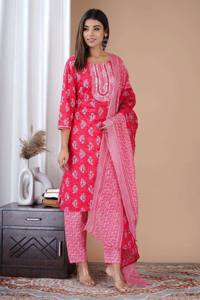 Kurti Pant Set Wholesale Surat Making at Cotton and Mauslien Fabric by