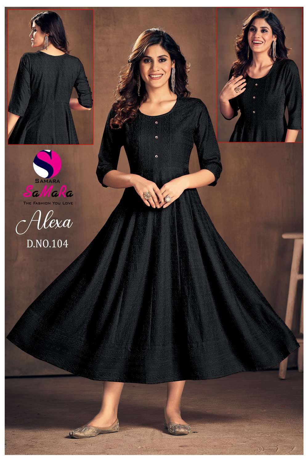 SaMaRa ALEXA D-104 Black Kurti Wholesale catalog
