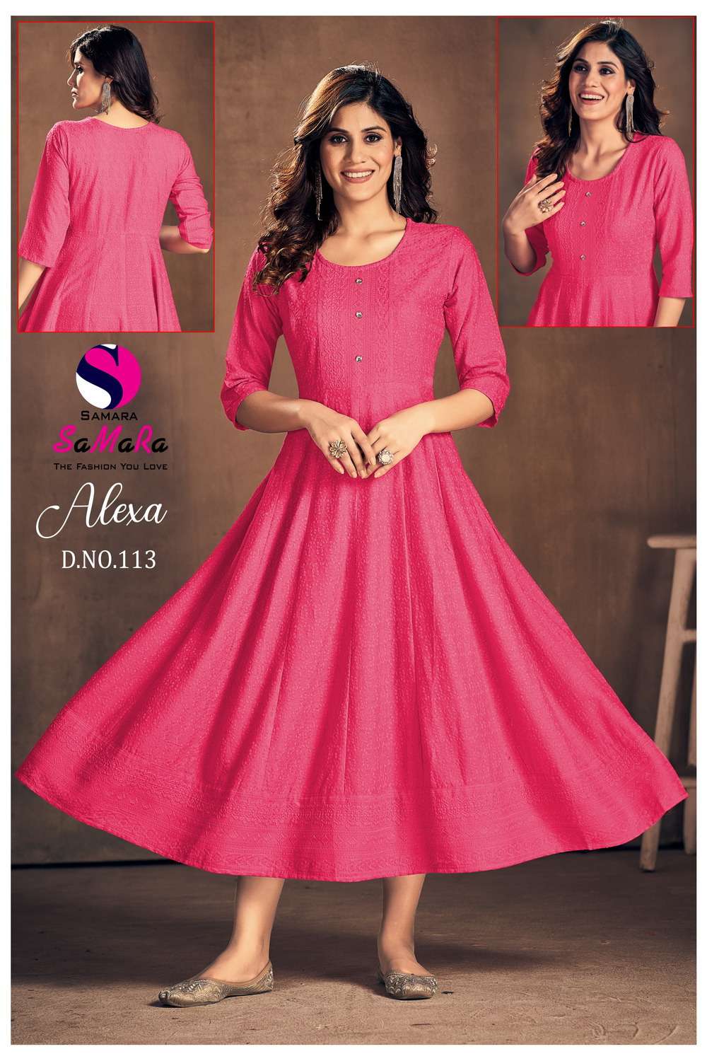 SaMaRa ALEXA D-113 Light Pink Kurti Wholesale catalog