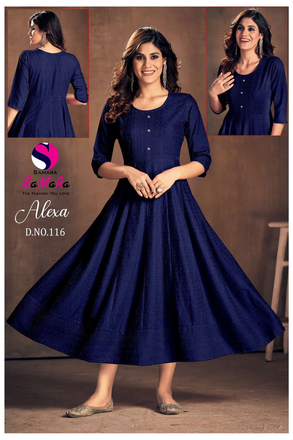 SaMaRa ALEXA vol - 4 Dark Blue Kurti Wholesale catalog