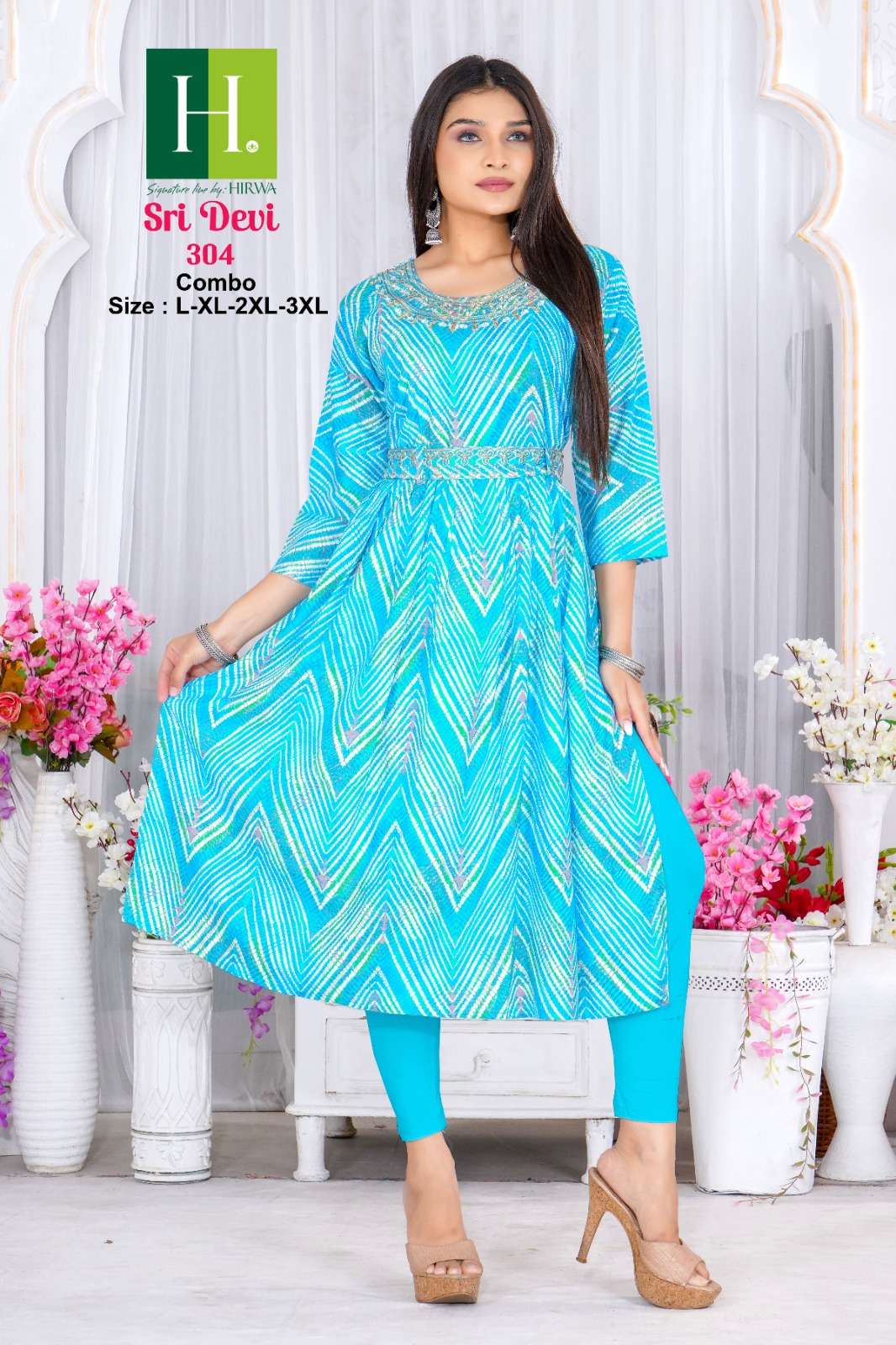 SRIDEVI 304 Naira Cut Kurti Wholesale catalog