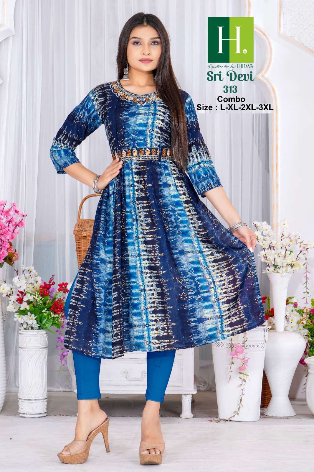 SRIDEVI 313 Naira Cut Kurti Wholesale catalog
