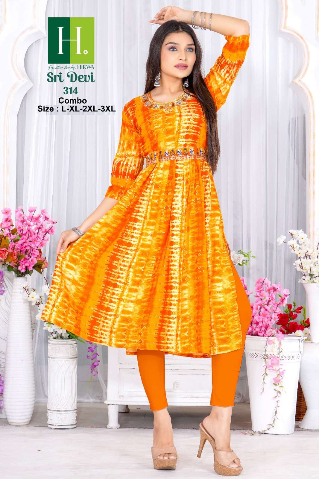 SRIDEVI 314 Naira Cut Kurti Wholesale catalog