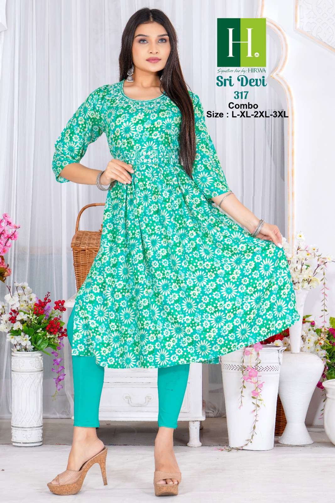 SRIDEVI 317 Naira Cut Kurti Wholesale catalog