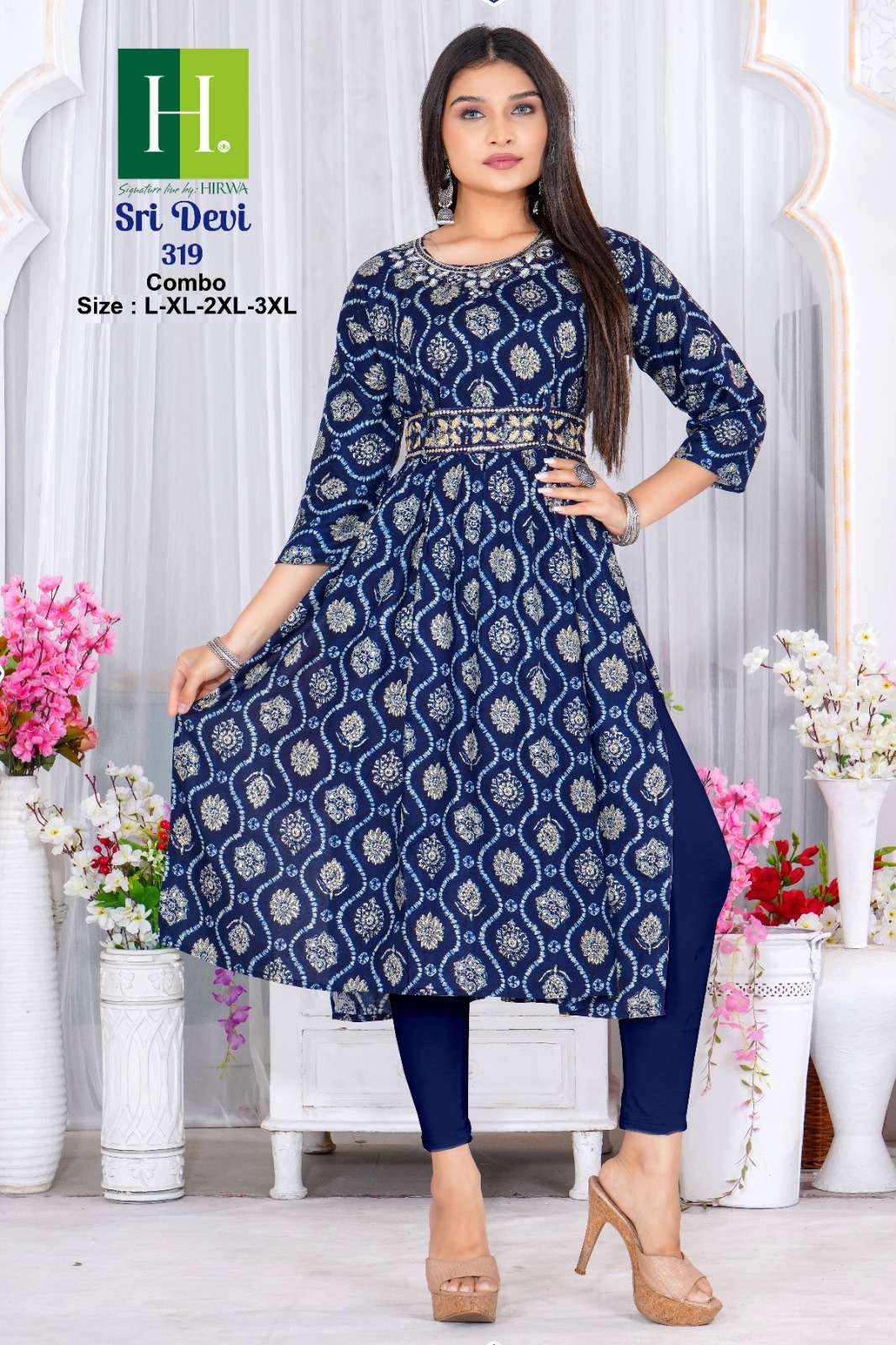 SRIDEVI 319 Naira Cut Kurti Wholesale catalog