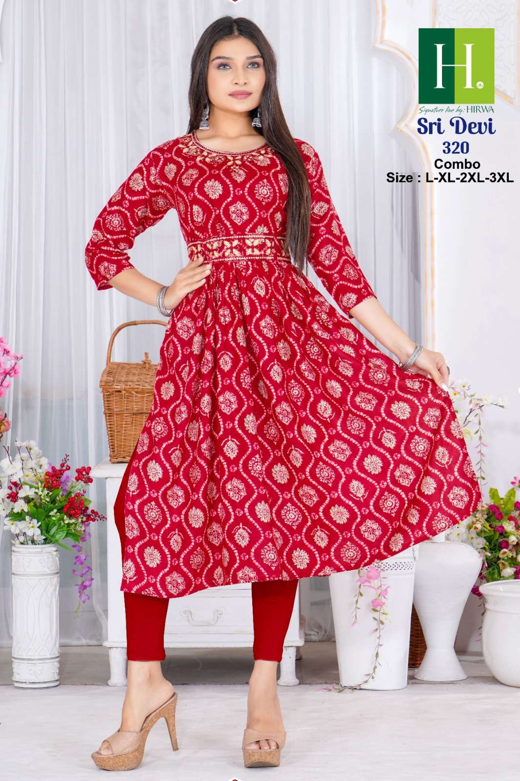 SRIDEVI 320 Naira Cut Kurti Wholesale catalog