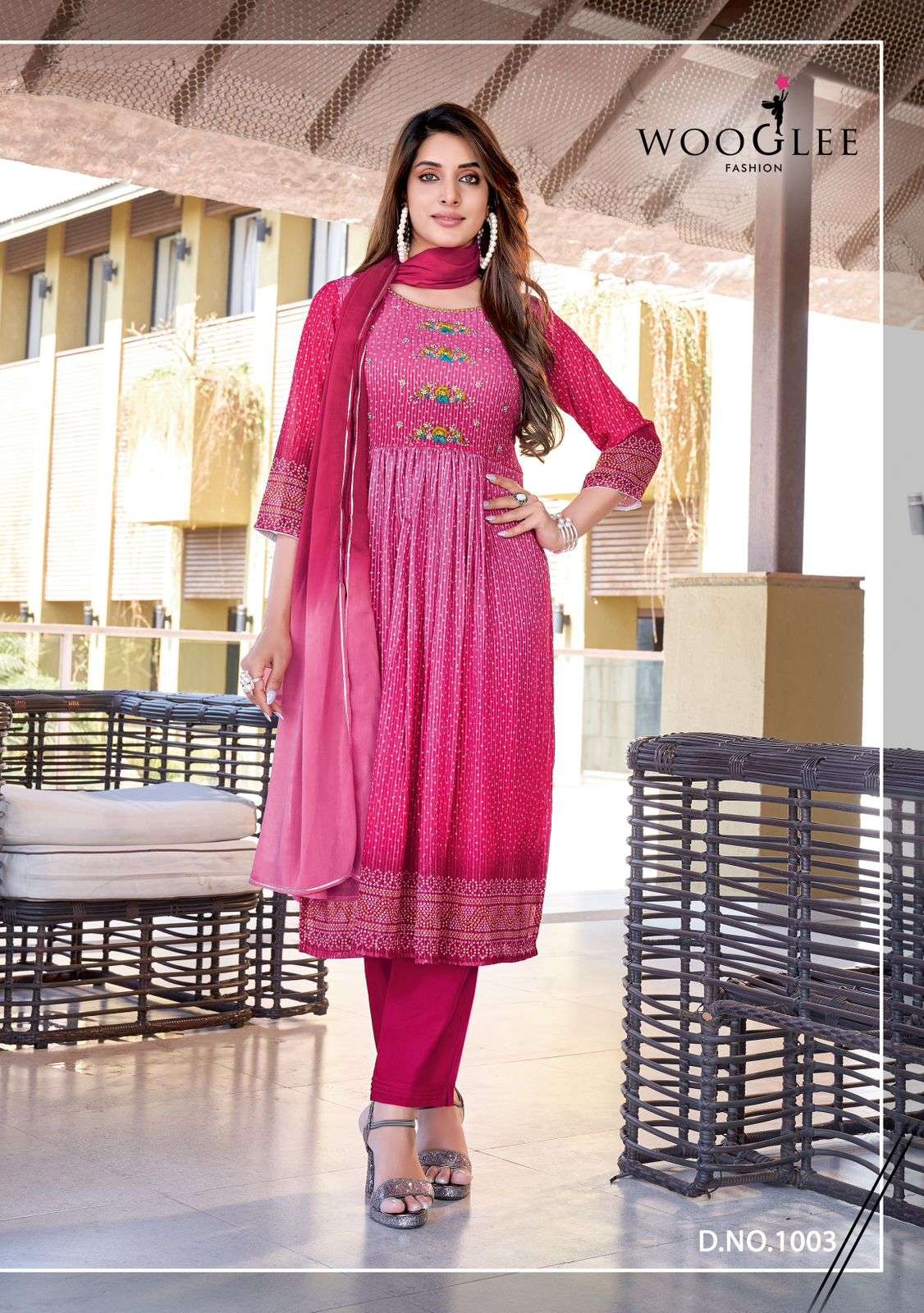 WOOGLEE SUHANI Georgette Digital Kurti Wholesale catalog